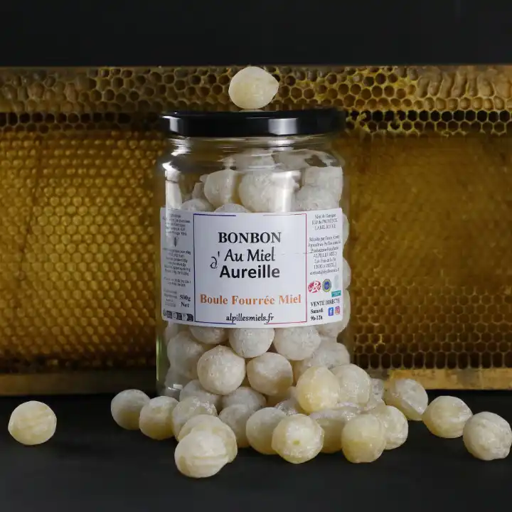 Bonbon au miel d'Aureille fourree miel igp de provence label rouge alpilles miels